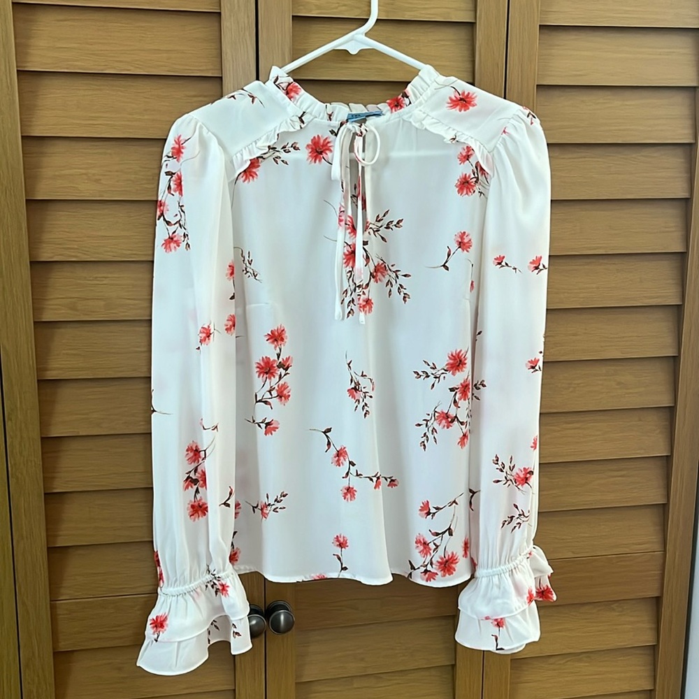 CeCe Floral Ruffle Blouse